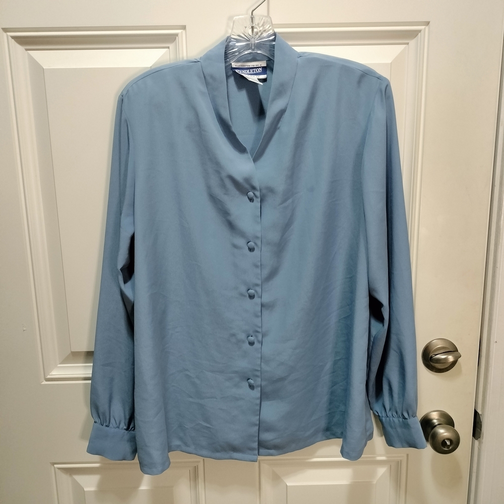 Pendleton Blue Blouse Size 10 - image 2